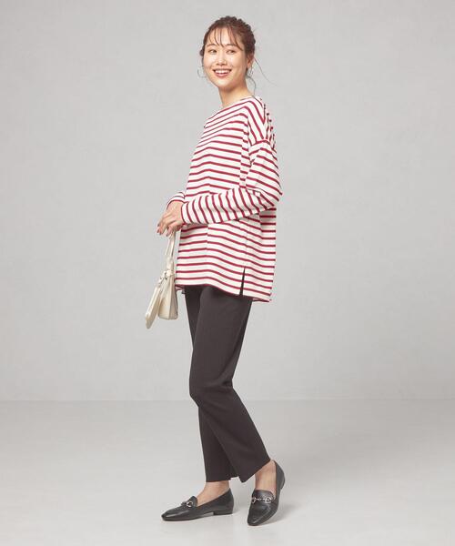 closet story（クローゼットストーリー）の「【WEB限定】＜closet story＞バスクボーダー ドルマン カットソー（Tシャツ/カットソー・レディース・ブラック/レッド/マスタード・FREE）」の8枚目の写真