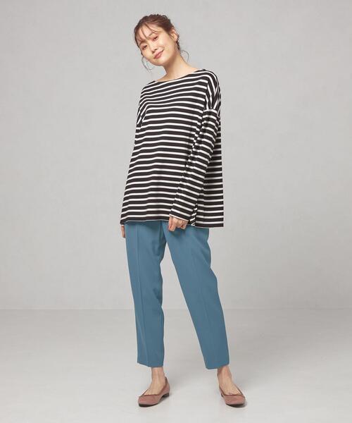 closet story（クローゼットストーリー）の「【WEB限定】＜closet story＞バスクボーダー ドルマン カットソー（Tシャツ/カットソー・レディース・ブラック/レッド/マスタード・FREE）」の10枚目の写真