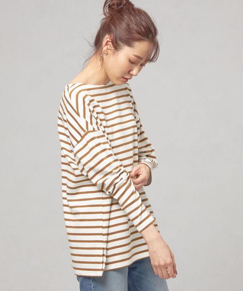 closet story（クローゼットストーリー）の「【WEB限定】＜closet story＞バスクボーダー ドルマン カットソー（Tシャツ/カットソー・レディース・ブラック/レッド/マスタード・FREE）」の18枚目の写真