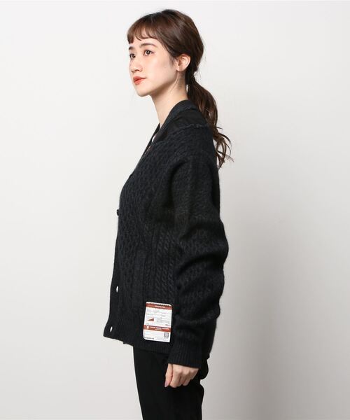 Maison MIHARA YASUHIRO(メゾンミハラヤスヒロ)の「【Maison MIHARA YASUHIRO】 シースルーパネルカーディガン/See Through Panel Cardigan(カーディガン/ボレロ・レディース・グレー/ブラック・FREE)」の3枚目の写真