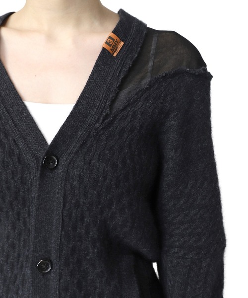 Maison MIHARA YASUHIRO(メゾンミハラヤスヒロ)の「【Maison MIHARA YASUHIRO】 シースルーパネルカーディガン/See Through Panel Cardigan(カーディガン/ボレロ・レディース・グレー/ブラック・FREE)」の8枚目の写真
