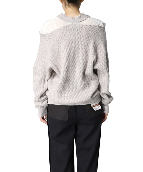Maison MIHARA YASUHIRO(メゾンミハラヤスヒロ)の「【Maison MIHARA YASUHIRO】 シースルーパネルカーディガン/See Through Panel Cardigan(カーディガン/ボレロ・レディース・グレー/ブラック・FREE)」の11枚目の写真