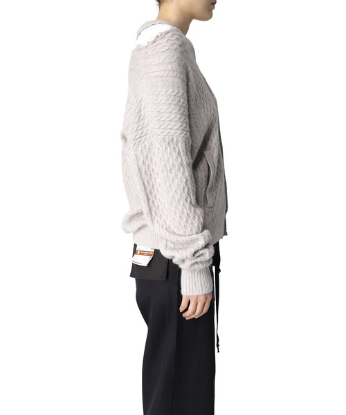 Maison MIHARA YASUHIRO(メゾンミハラヤスヒロ)の「【Maison MIHARA YASUHIRO】 シースルーパネルカーディガン/See Through Panel Cardigan(カーディガン/ボレロ・レディース・グレー/ブラック・FREE)」の12枚目の写真