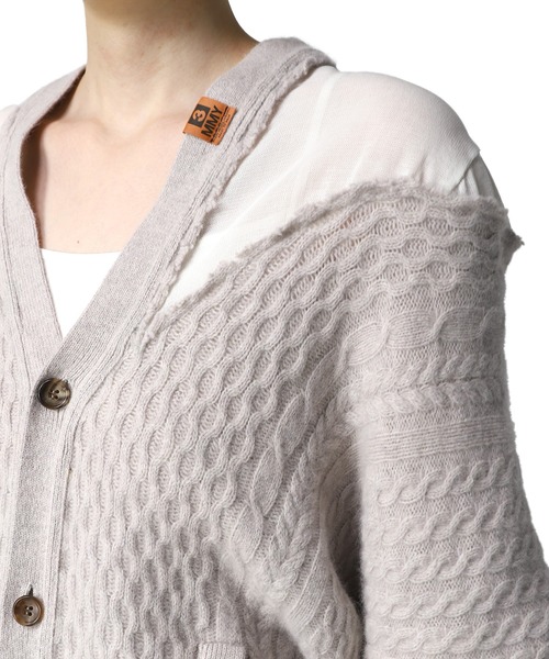 Maison MIHARA YASUHIRO(メゾンミハラヤスヒロ)の「【Maison MIHARA YASUHIRO】 シースルーパネルカーディガン/See Through Panel Cardigan(カーディガン/ボレロ・レディース・グレー/ブラック・FREE)」の13枚目の写真