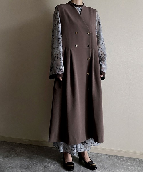 NICOLE CLUB(ニコル クラブ)の「【NICOLE CLUB】ノースリーブワンピース(ワンピース・レディース・ブラック/ブラウン・M)」の6枚目の写真