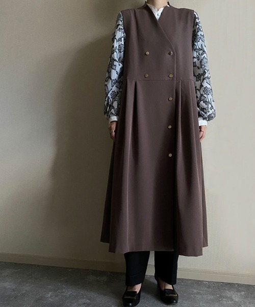 NICOLE CLUB(ニコル クラブ)の「【NICOLE CLUB】ノースリーブワンピース(ワンピース・レディース・ブラック/ブラウン・M)」の9枚目の写真