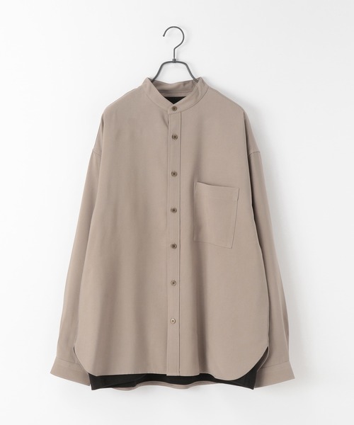 RAGEBLUE（レイジブルー）の「レーヨン/バンドカラーシャツ/959766（シャツ/ブラウス・メンズ・オフホワイト/ダークブラウン/ベージュ/ブルー・SMALL/MEDIUM/LARGE）」の4枚目の写真