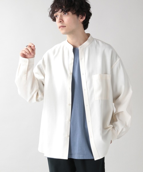 RAGEBLUE（レイジブルー）の「レーヨン/バンドカラーシャツ/959766（シャツ/ブラウス・メンズ・オフホワイト/ダークブラウン/ベージュ/ブルー・SMALL/MEDIUM/LARGE）」の22枚目の写真