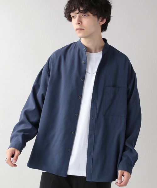 RAGEBLUE（レイジブルー）の「レーヨン/バンドカラーシャツ/959766（シャツ/ブラウス・メンズ・オフホワイト/ダークブラウン/ベージュ/ブルー・SMALL/MEDIUM/LARGE）」の21枚目の写真