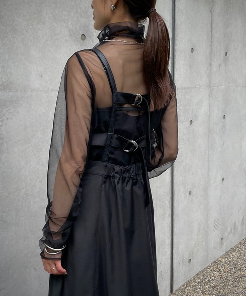 &g'aime（アンジェム）の「【&g’aime】バックシャンキャミロングワンピース（ワンピース・レディース・チャコールグレー/ブラック/モカ・FREE）」の16枚目の写真