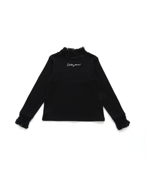 SISTER JENNI（SISTER JENNI）の「レースレイヤード風テレコトップス（Tシャツ/カットソー・キッズ・ブラック/ピンク/オフホワイト・160cm/140cm/150cm/130cm）」の12枚目の写真