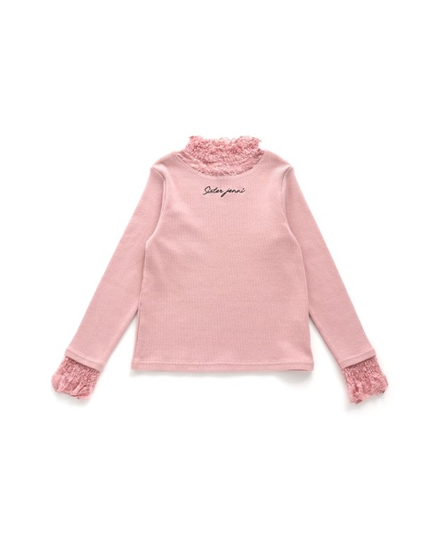 SISTER JENNI（SISTER JENNI）の「レースレイヤード風テレコトップス（Tシャツ/カットソー・キッズ・ブラック/ピンク/オフホワイト・160cm/140cm/150cm/130cm）」の18枚目の写真