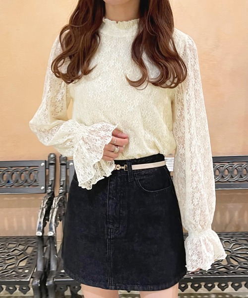 apres jour(アプレジュール)の「ハイネックレーストップス【ZOZOTOWN限定アイテム】(シャツ/ブラウス・レディース・アイボリー/ブラック/オフホワイト・フリー/X-LARGE)」の14枚目の写真