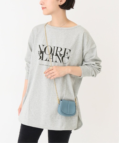 Spick & Span(スピックアンドスパン)の「NOIRE BLANC ロゴロングT◆(Tシャツ/カットソー・レディース・チャコールグレー/グレー/アイボリー・FREE)」の1枚目の写真