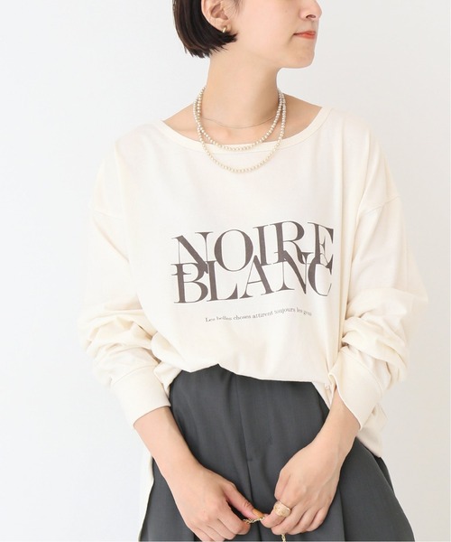 Spick & Span(スピックアンドスパン)の「NOIRE BLANC ロゴロングT◆(Tシャツ/カットソー・レディース・チャコールグレー/グレー/アイボリー・FREE)」の2枚目の写真