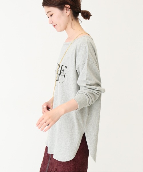 Spick & Span(スピックアンドスパン)の「NOIRE BLANC ロゴロングT◆(Tシャツ/カットソー・レディース・チャコールグレー/グレー/アイボリー・FREE)」の6枚目の写真