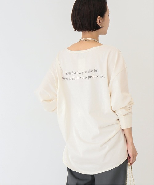 Spick & Span(スピックアンドスパン)の「NOIRE BLANC ロゴロングT◆(Tシャツ/カットソー・レディース・チャコールグレー/グレー/アイボリー・FREE)」の18枚目の写真