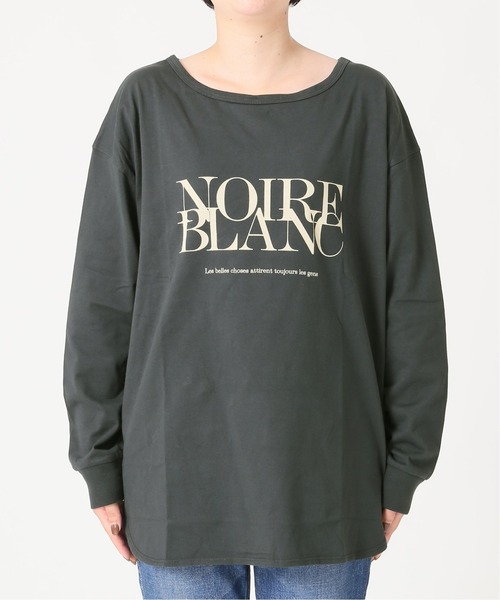 Spick & Span(スピックアンドスパン)の「NOIRE BLANC ロゴロングT◆(Tシャツ/カットソー・レディース・チャコールグレー/グレー/アイボリー・FREE)」の8枚目の写真