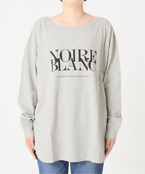 Spick & Span(スピックアンドスパン)の「NOIRE BLANC ロゴロングT◆(Tシャツ/カットソー・レディース・チャコールグレー/グレー/アイボリー・FREE)」の15枚目の写真