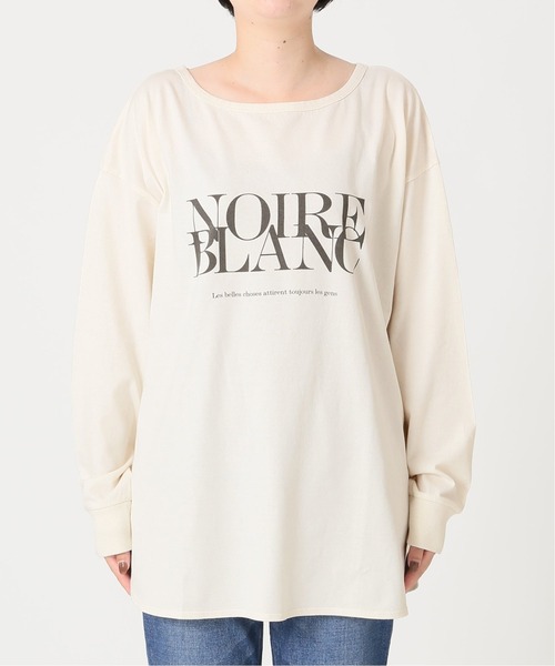 Spick & Span(スピックアンドスパン)の「NOIRE BLANC ロゴロングT◆(Tシャツ/カットソー・レディース・チャコールグレー/グレー/アイボリー・FREE)」の9枚目の写真