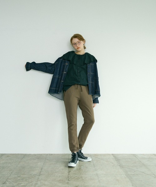 PUAL CE CIN（ピュアルセシン）の「オーガニックデニムジャケット（デニムジャケット・レディース・インディゴブルー/ナチュラル/ブラック/グレー・FREE）」の17枚目の写真