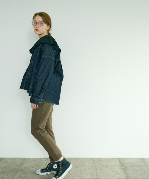 PUAL CE CIN（ピュアルセシン）の「オーガニックデニムジャケット（デニムジャケット・レディース・インディゴブルー/ナチュラル/ブラック/グレー・FREE）」の18枚目の写真