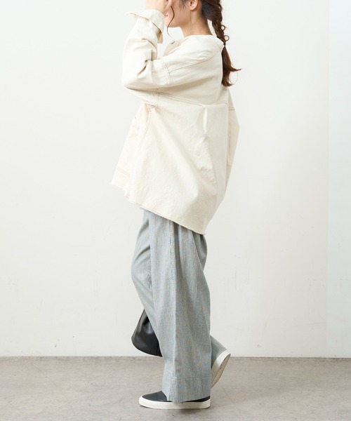 PUAL CE CIN（ピュアルセシン）の「オーガニックデニムジャケット（デニムジャケット・レディース・インディゴブルー/ナチュラル/ブラック/グレー・FREE）」の14枚目の写真