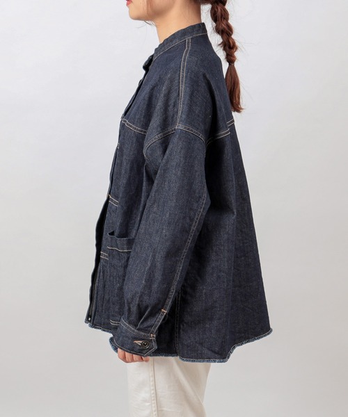 PUAL CE CIN（ピュアルセシン）の「オーガニックデニムジャケット（デニムジャケット・レディース・インディゴブルー/ナチュラル/ブラック/グレー・FREE）」の21枚目の写真