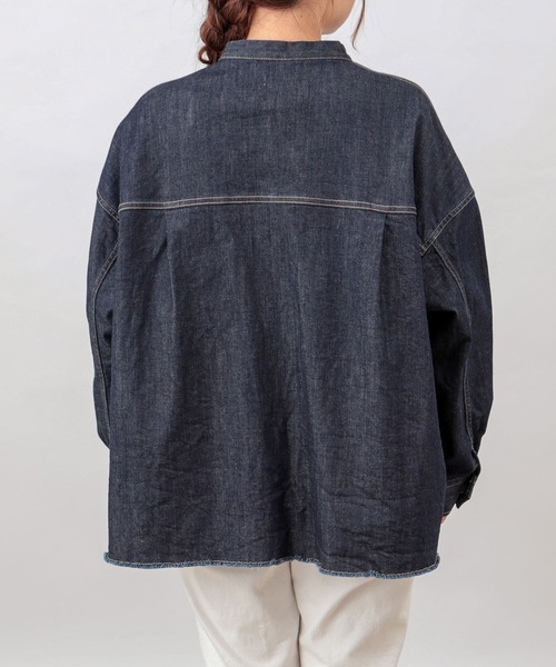 PUAL CE CIN（ピュアルセシン）の「オーガニックデニムジャケット（デニムジャケット・レディース・インディゴブルー/ナチュラル/ブラック/グレー・FREE）」の10枚目の写真