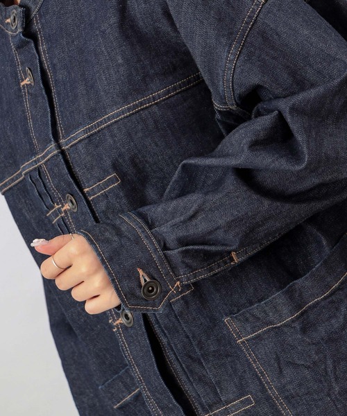 PUAL CE CIN（ピュアルセシン）の「オーガニックデニムジャケット（デニムジャケット・レディース・インディゴブルー/ナチュラル/ブラック/グレー・FREE）」の16枚目の写真