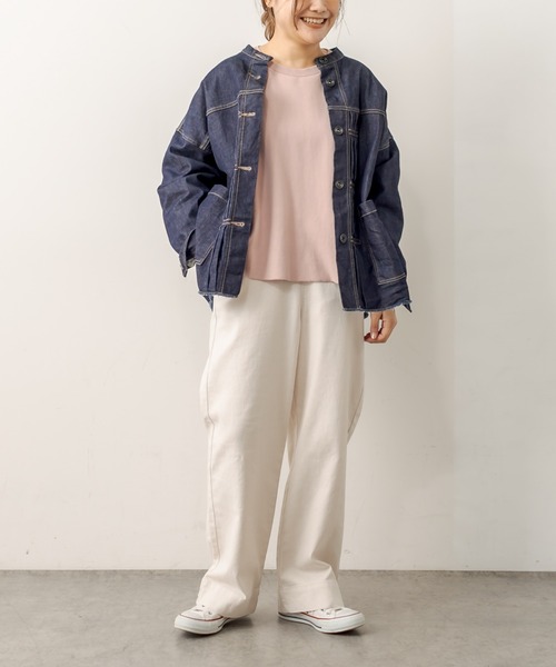 PUAL CE CIN（ピュアルセシン）の「オーガニックデニムジャケット（デニムジャケット・レディース・インディゴブルー/ナチュラル/ブラック/グレー・FREE）」の15枚目の写真