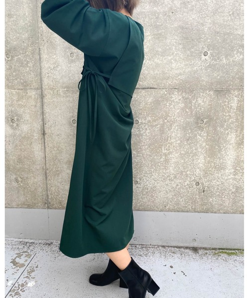 MLI'A（エムリア）の「レイヤーロングシャツ／ワンピース（ワンピース・レディース・グリーン/ブラック/ライトベージュ・M）」の13枚目の写真