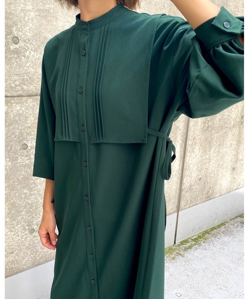 MLI'A（エムリア）の「レイヤーロングシャツ／ワンピース（ワンピース・レディース・グリーン/ブラック/ライトベージュ・M）」の15枚目の写真