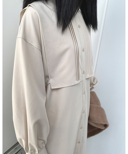 MLI'A（エムリア）の「レイヤーロングシャツ／ワンピース（ワンピース・レディース・グリーン/ブラック/ライトベージュ・M）」の22枚目の写真