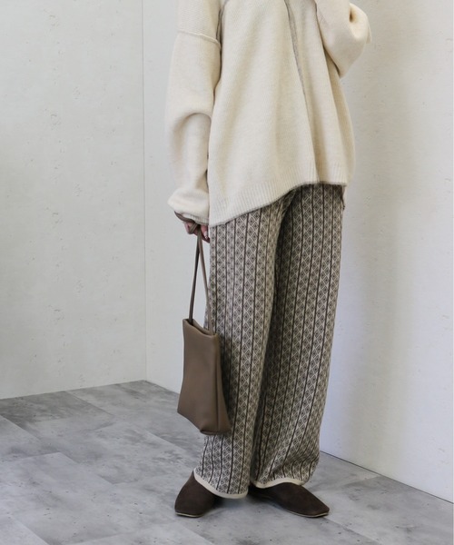 Per sist ence(パーシエンス)の「Per sist ence/パーシエンス ジャカードニットパンツ(その他パンツ・レディース・ベージュ/ブラック/ブラウン・FREE)」の3枚目の写真