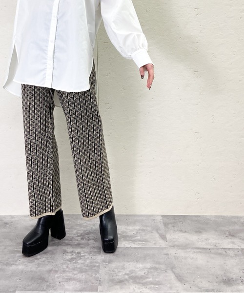 Per sist ence(パーシエンス)の「Per sist ence/パーシエンス ジャカードニットパンツ(その他パンツ・レディース・ベージュ/ブラック/ブラウン・FREE)」の6枚目の写真