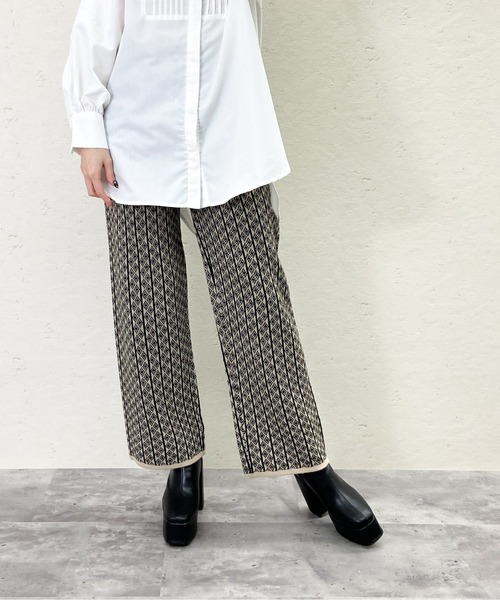 Per sist ence(パーシエンス)の「Per sist ence/パーシエンス ジャカードニットパンツ(その他パンツ・レディース・ベージュ/ブラック/ブラウン・FREE)」の8枚目の写真