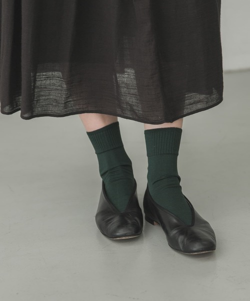 かぐれ（カグレ）の「シルクリブソックス（ソックス/靴下・レディース・ベージュ系その他/グリーン系その他/ブラック/ダークグレー/アイボリー・FREE）」の14枚目の写真