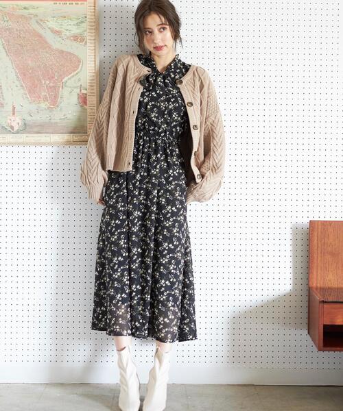 セール 花柄ボウタイ ワンピース ワンピース Ingni イング のファッション通販 Zozotown