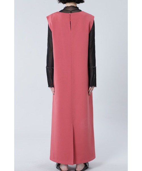 ROSE BUD（ローズバッド）の「Vネックジャンパースカート（ワンピース・レディース・ブラック/ピンク・FREE）」の11枚目の写真