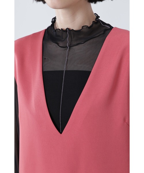 ROSE BUD（ローズバッド）の「Vネックジャンパースカート（ワンピース・レディース・ブラック/ピンク・FREE）」の12枚目の写真