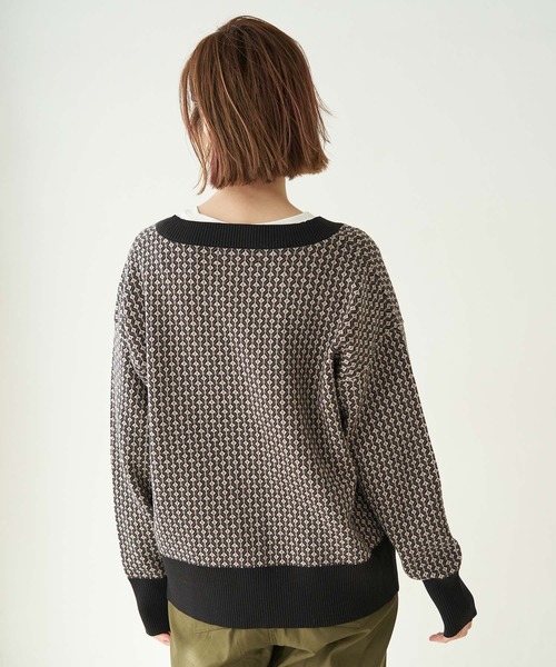 ROPE' PICNIC（ロペピクニック）の「【セットアップ対応】【アンチピリング】ジャガードカーディガン（カーディガン/ボレロ・レディース・グレー系その他/イエロー系その他3・38）」の4枚目の写真