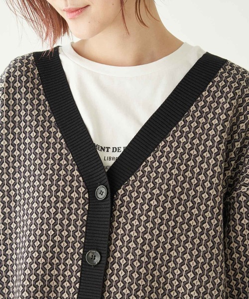 ROPE' PICNIC（ロペピクニック）の「【セットアップ対応】【アンチピリング】ジャガードカーディガン（カーディガン/ボレロ・レディース・グレー系その他/イエロー系その他3・38）」の5枚目の写真
