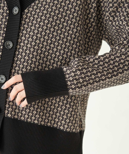 ROPE' PICNIC（ロペピクニック）の「【セットアップ対応】【アンチピリング】ジャガードカーディガン（カーディガン/ボレロ・レディース・グレー系その他/イエロー系その他3・38）」の6枚目の写真