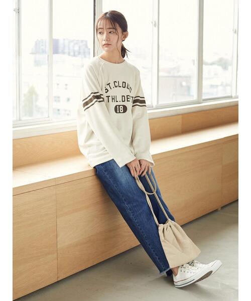 SEVENDAYS=SUNDAY（セブンデイズサンデイ）の「裏毛ラグランプリントロンTEE　＊（Tシャツ/カットソー・レディース・パープル/ネイビー/オフホワイト/ブラウン/アイボリー/イエロー・M/L）」の19枚目の写真