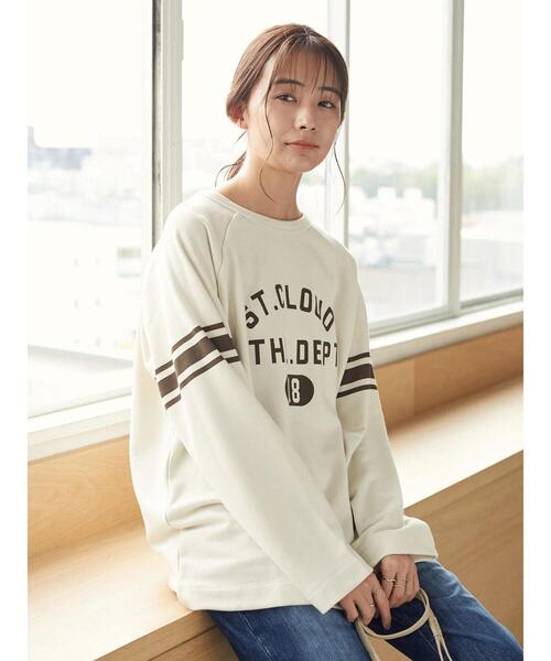 SEVENDAYS=SUNDAY（セブンデイズサンデイ）の「裏毛ラグランプリントロンTEE　＊（Tシャツ/カットソー・レディース・パープル/ネイビー/オフホワイト/ブラウン/アイボリー/イエロー・M/L）」の18枚目の写真