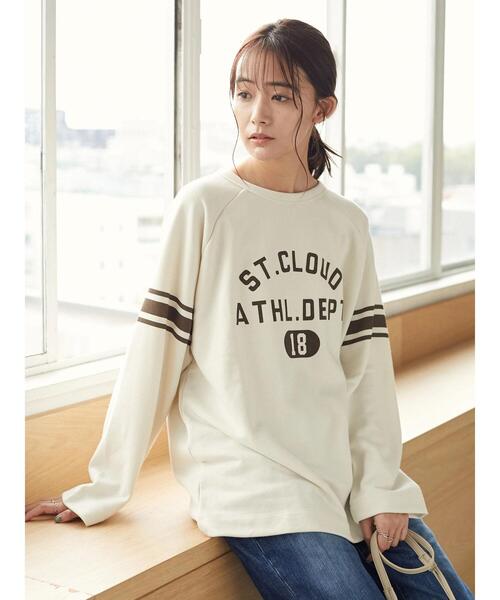 SEVENDAYS=SUNDAY（セブンデイズサンデイ）の「裏毛ラグランプリントロンTEE　＊（Tシャツ/カットソー・レディース・パープル/ネイビー/オフホワイト/ブラウン/アイボリー/イエロー・M/L）」の17枚目の写真