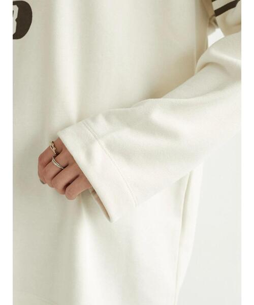 SEVENDAYS=SUNDAY（セブンデイズサンデイ）の「裏毛ラグランプリントロンTEE　＊（Tシャツ/カットソー・レディース・パープル/ネイビー/オフホワイト/ブラウン/アイボリー/イエロー・M/L）」の15枚目の写真