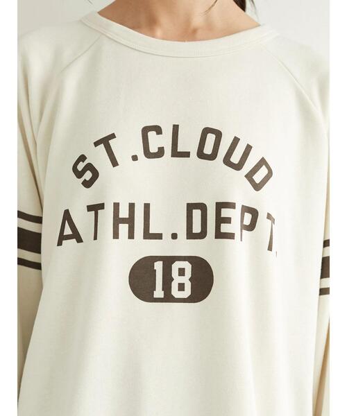 SEVENDAYS=SUNDAY（セブンデイズサンデイ）の「裏毛ラグランプリントロンTEE　＊（Tシャツ/カットソー・レディース・パープル/ネイビー/オフホワイト/ブラウン/アイボリー/イエロー・M/L）」の14枚目の写真