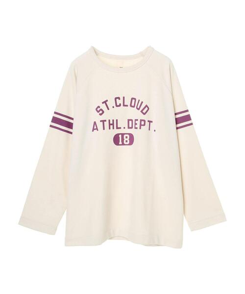 SEVENDAYS=SUNDAY（セブンデイズサンデイ）の「裏毛ラグランプリントロンTEE　＊（Tシャツ/カットソー・レディース・パープル/ネイビー/オフホワイト/ブラウン/アイボリー/イエロー・M/L）」の13枚目の写真